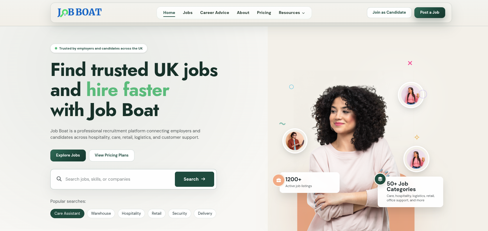 Job Boat Web developer portfolio screenshot