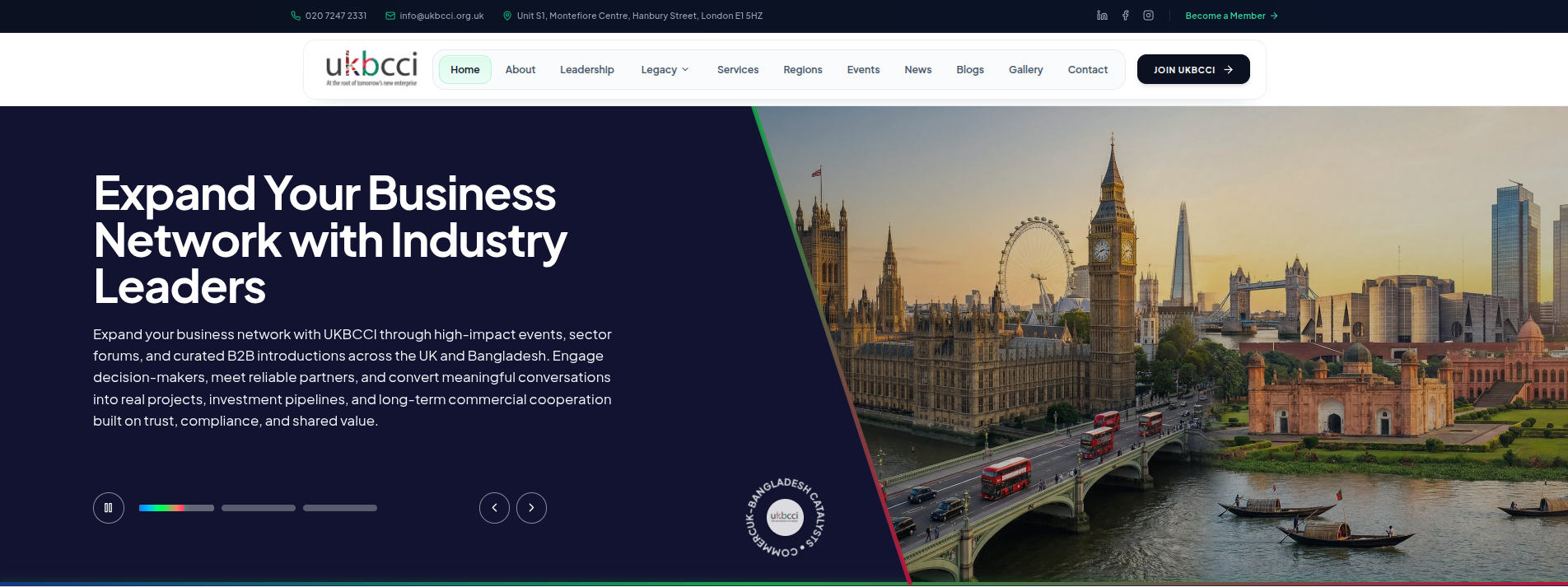 UK Bangladesh Chamber of Commerce & Industry developer portfolio screenshot